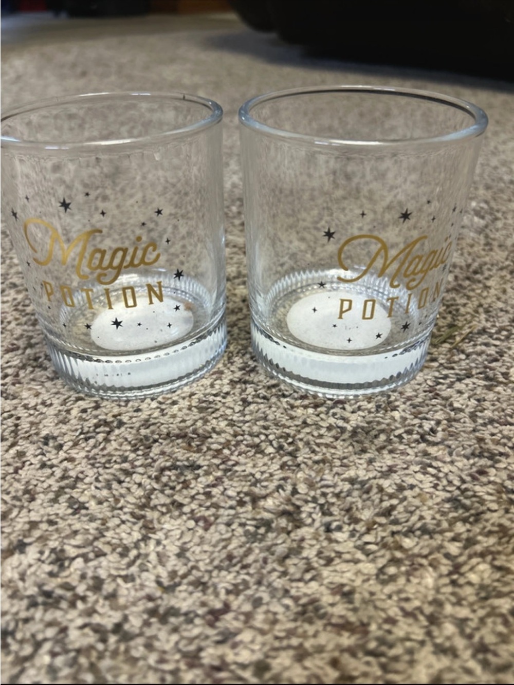 Halloween Magic Potion Gold Lettering Shot Glasses - Set of 2